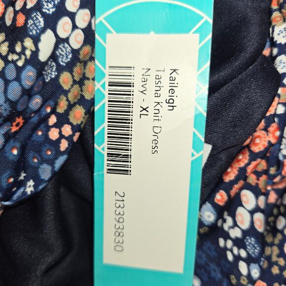 Kaileigh Stitch Fix Women XL Tasha Knit Mini Dress Ditsy Floral Navy Stretch NWT - Picture 14 of 15